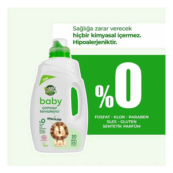 Just Green Organic Baby Çamaşır Deterjanı 1500 ml - Görsel 9