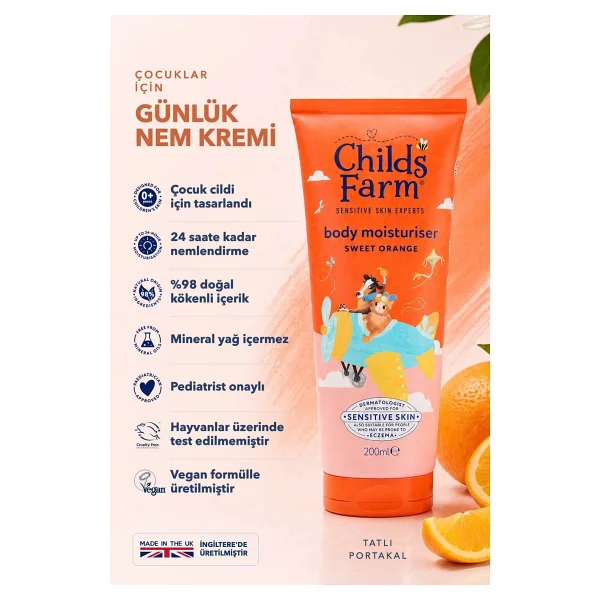 Childs Farm Tatlı Portakal Özlü Bebek Nemlendirici 200 ml - Görsel 6