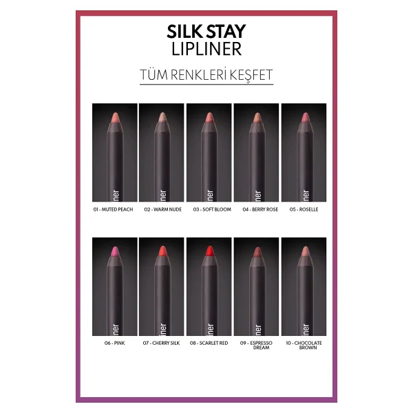 Note Silk Stay Lipliner Waterproof 02 Warm Nude Dudak Kalemi - Görsel 6