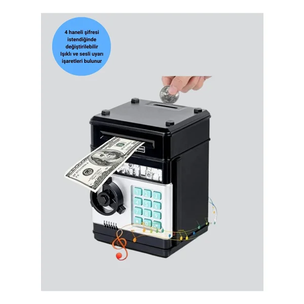 Işıklı Sesli Şifreli ATM Görünümlü Kasa Kumbara - Görsel 7