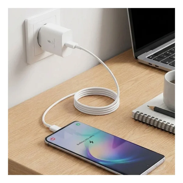 45W Süper Hızlı Şarj Adaptörü Usb-C Pd 3.0 Pps Fast Charger + 5A Type-C To Type-C Kablo - Görsel 5