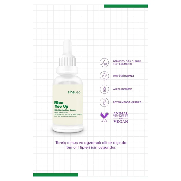 She Vec Rice You Up Aydınlatıcı 30 ml Yüz Serumu - Görsel 5