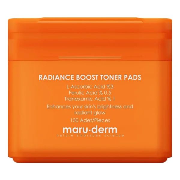 Maruderm Aydınlatıcı ve Canlandırıcı Hidrojel Tonik Ped 100 Adet -L-Ascorbic %3, Tranexamic %1, Ferulic %0.5 - Görsel 5