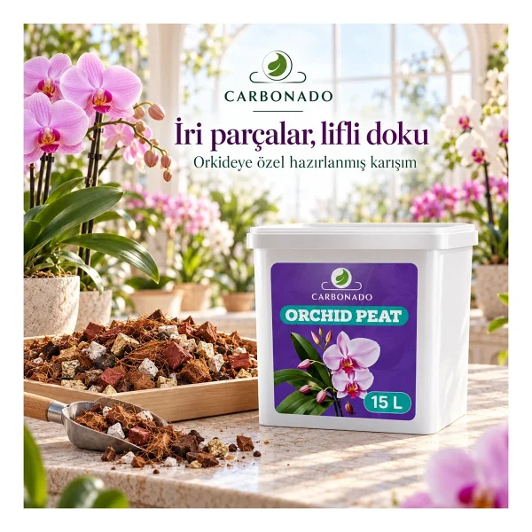 Orchid Peat 15 Litre Organik Orkide Yetiştirme Torfu - Görsel 3