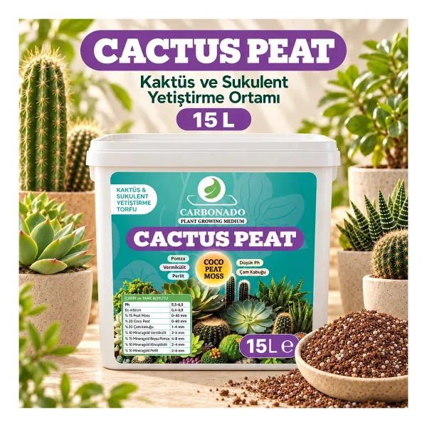 Cactus Peat 15 Litre Kaktüs ve Sukulent Yetiştirme Torfu - Görsel 2
