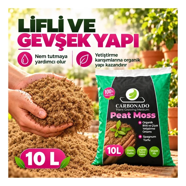 Peat Moss 10L X3 Doğal Torf Toprak Saksı Bitkileri Için Süper Avantaj Paket - Görsel 3