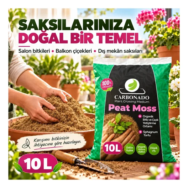 Peat Moss 10L X3 Doğal Torf Toprak Saksı Bitkileri Için Süper Avantaj Paket - Görsel 4