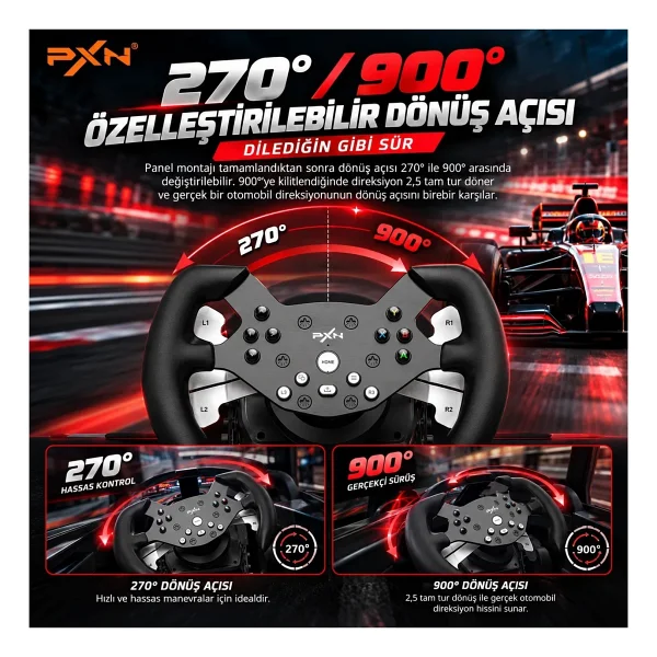 PXN W V10F Formula Wheel Mod Direksiyon Seti - Görsel 2