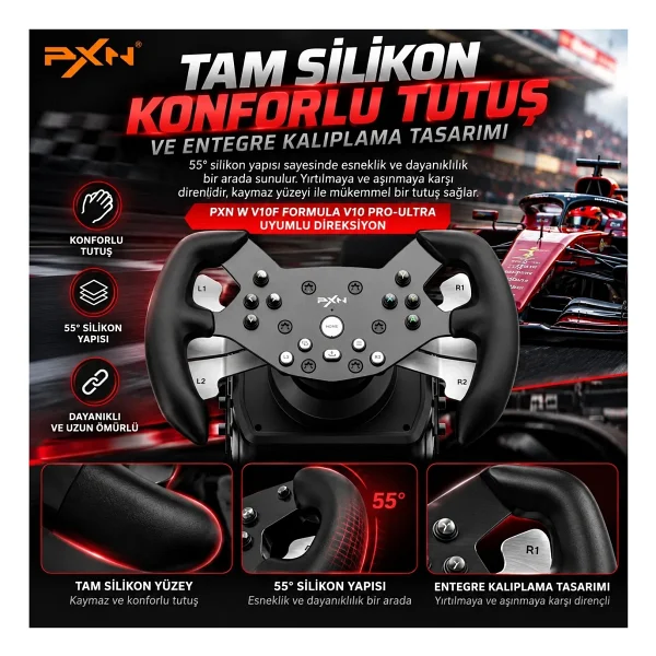 PXN W V10F Formula Wheel Mod Direksiyon Seti - Görsel 3