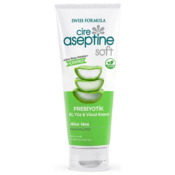 Cire Aseptine Soft Aloe Vera Özlü Rahatlatıcı Besleyici Prebiyotikli Krem 75 ml - Görsel 2