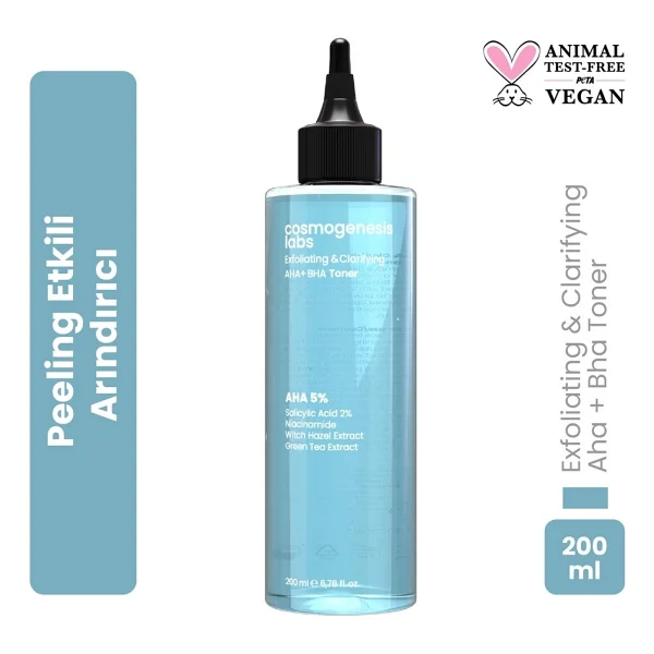 Cosmogenesis Labs Peeling Etkili AHA+BHA Arındırıcı 200 ml Tonik - Görsel 7