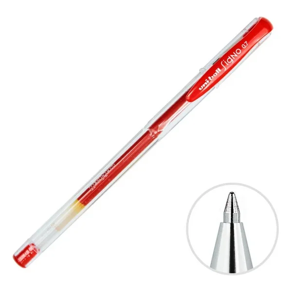 Uni-Ball UM-100 Signo Fine 0.7 mm Kırmızı Jel Kalem - Görsel 7