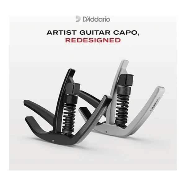 Planet Waves PW-CP-10 Capos NS Artist kapo 6 telli akustik ve elektronik gitarlar için uygun, entegre pena tutucu, alüminyum, siyah - Görsel 3