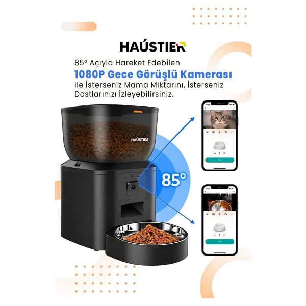 Haustier QQ029 4 lt Kameralı Otomatik Mama Kabı - Görsel 3