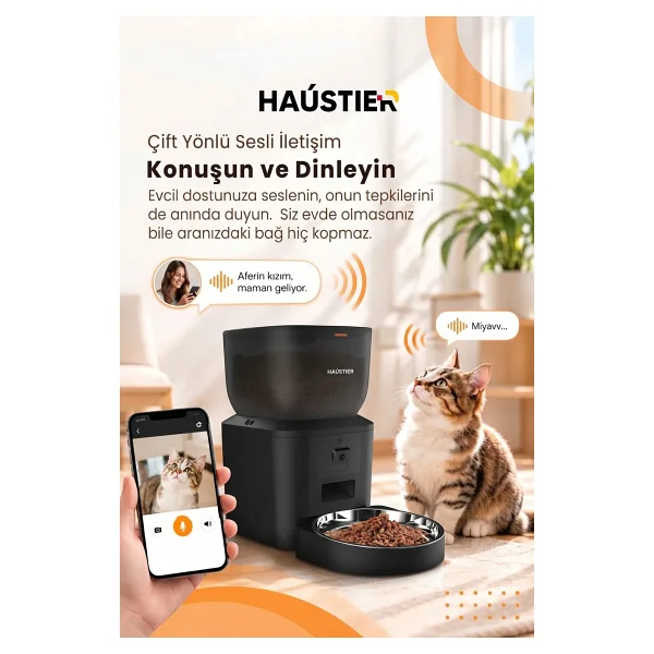 Haustier QQ029 4 lt Kameralı Otomatik Mama Kabı - Görsel 6