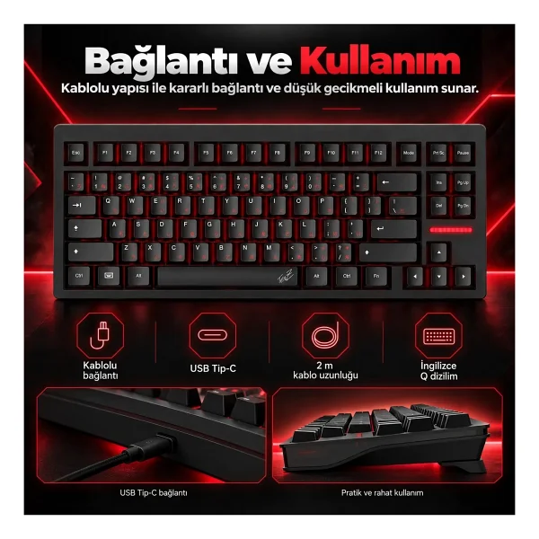 Wooting 80HE TenZ Takeover Lekker Hall Effect Analog Manyetik Switch Gaming Klavye - Görsel 4
