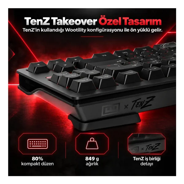 Wooting 80HE TenZ Takeover Lekker Hall Effect Analog Manyetik Switch Gaming Klavye - Görsel 5