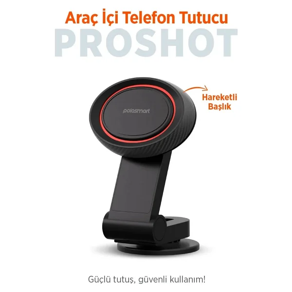 Polosmart Pbs155 Mıknatıslı Araç İçi Telefon Tutucu Siyah - Görsel 2