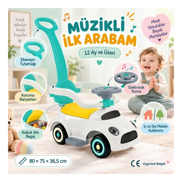 Dolu 2636 Ride On Pedalsız Araba - Görsel 3
