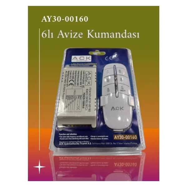 ACK AY30-00160 220V 6'lı Avize Kumandası - Görsel 2