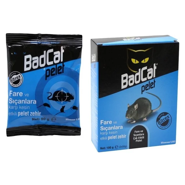 Badcat 100 gr Fare Ve Sıçanlara Karşı Kesin Etkili Pelet Zehir - Görsel 2
