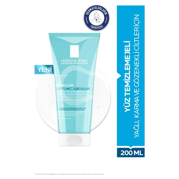 La Roche-Posay Effaclar Supramolecular Gözenek ve Yağlanma Karşıtı 200 ml Yüz Temizleme Jeli - Görsel 3