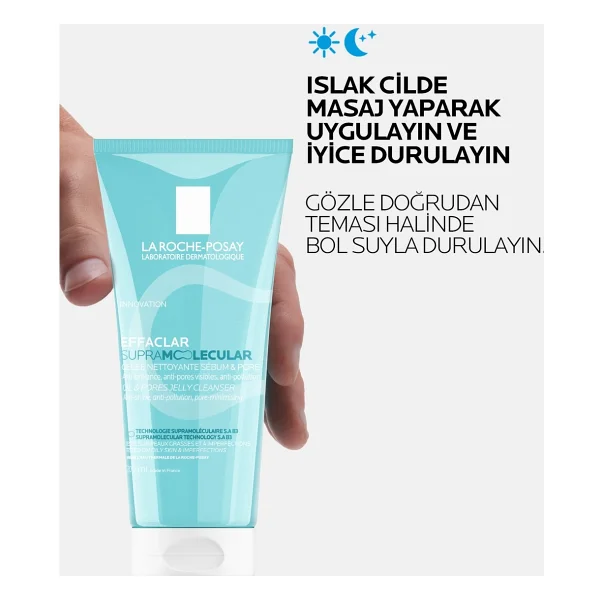 La Roche-Posay Effaclar Supramolecular Gözenek ve Yağlanma Karşıtı 200 ml Yüz Temizleme Jeli - Görsel 9