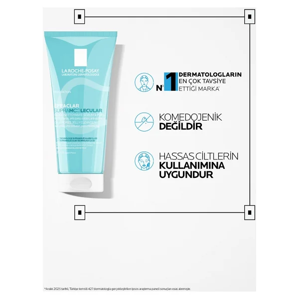 La Roche-Posay Effaclar Supramolecular Gözenek ve Yağlanma Karşıtı 200 ml Yüz Temizleme Jeli - Görsel 10