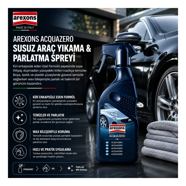 Arexons Aqua Zero 400 ml Susuz Temizleyici ve Parlatıcı - Görsel 3
