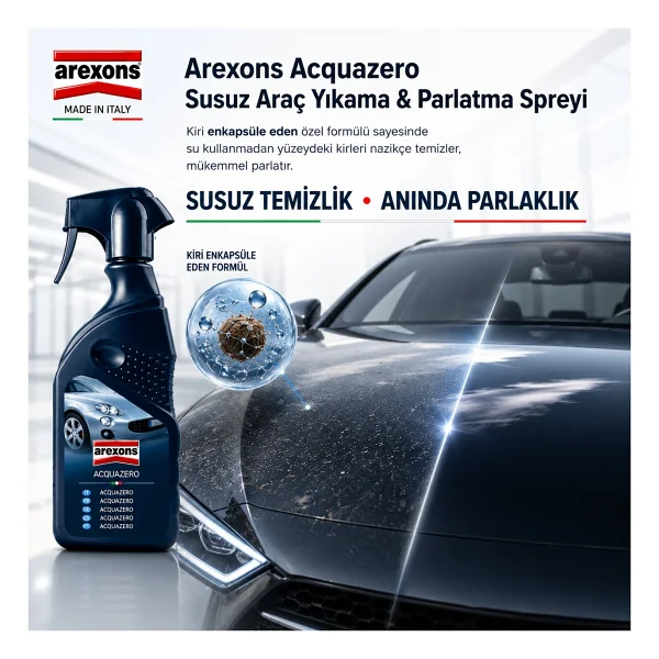 Arexons Aqua Zero 400 ml Susuz Temizleyici ve Parlatıcı - Görsel 5
