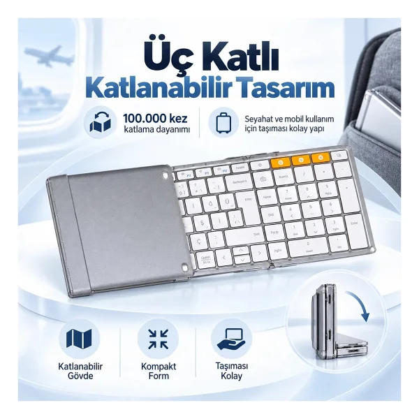 ProtoArc XK01 Beyaz Q Kablosuz Klavye - Görsel 2