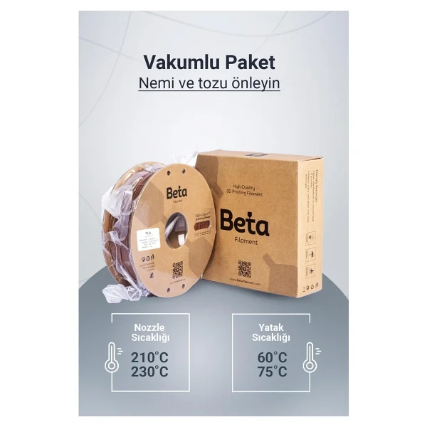 Beta PLA Plus 1.75 mm 1 kg Kahverengi Filament - Görsel 3