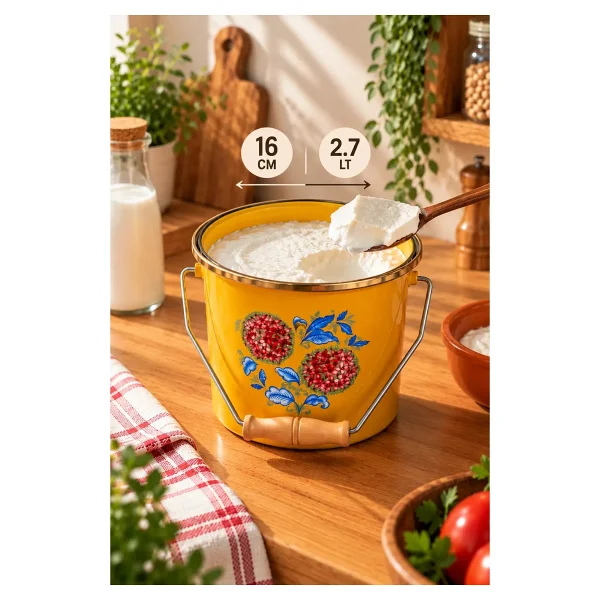 Bonera Emaye Bakraç 16 Cm Hardal Sarısı - Görsel 4