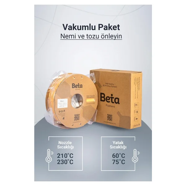 Beta PLA Plus 1.75 mm 1 kg Krem Filament - Görsel 4