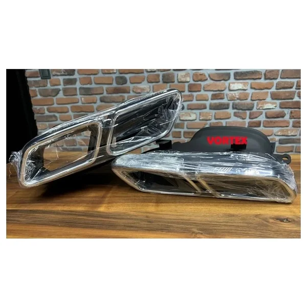 Mercedes - Arka Egzoz Ucu Set C63 Gümüş Renk W205 2014- - - Görsel 2