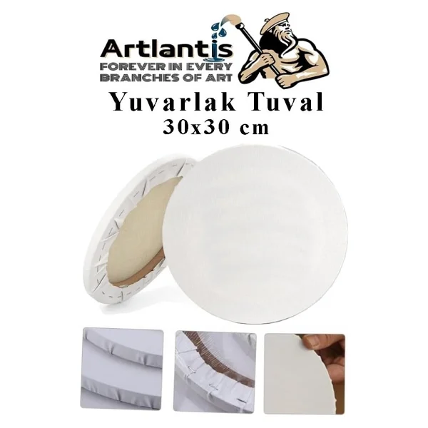Kare Yuvarlak Ve Altıgen Tuval 30 Cm 1 Paket 30X30 Cm Arkadan Zımbalı Astarlı Resim Tuvali Akrilik Yağlı Boya Altıgen - Görsel 3