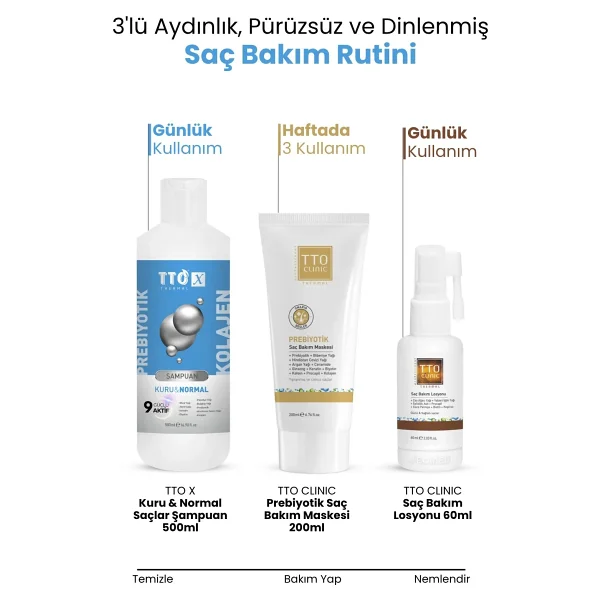 TTO X Kuru ve Normal Saçlar için 500 ml Şampuan - Görsel 7