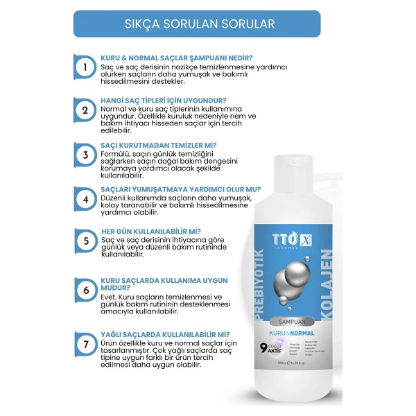TTO X Kuru ve Normal Saçlar için 500 ml Şampuan - Görsel 9