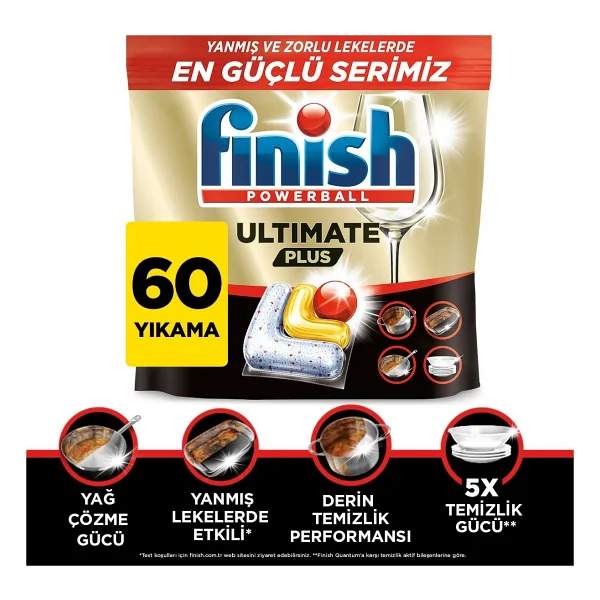 Finish Ultimate Plus Limon Ferahlığı Bulaşık Makinesi Tableti 60'lı - Görsel 2