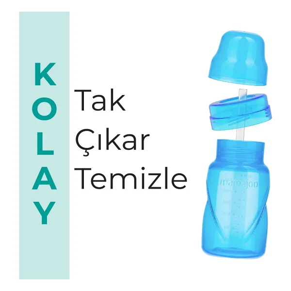Mamajoo Akıtmaz Antikolik Mavi Pipetli Bardak 270 ml - Görsel 7