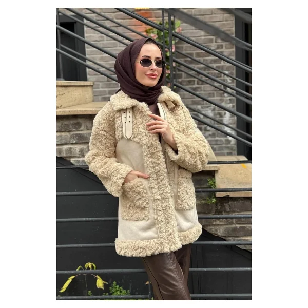 Kayra Tesettür Kaban KA-A24-17010 Bej - 42 - Görsel 3