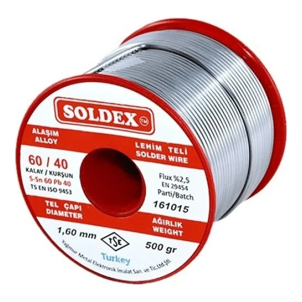 Soldex Lehim Teli - Sn60 Pb40 - 0.5mm - 500 gr - Görsel 2