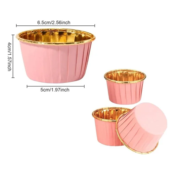Dolphin Muffin Kagit Karton Altin Beyaz Cupcake Kek Kalibi Kapsulu Kabi - 25 Adetlik 5 Paket - Görsel 5