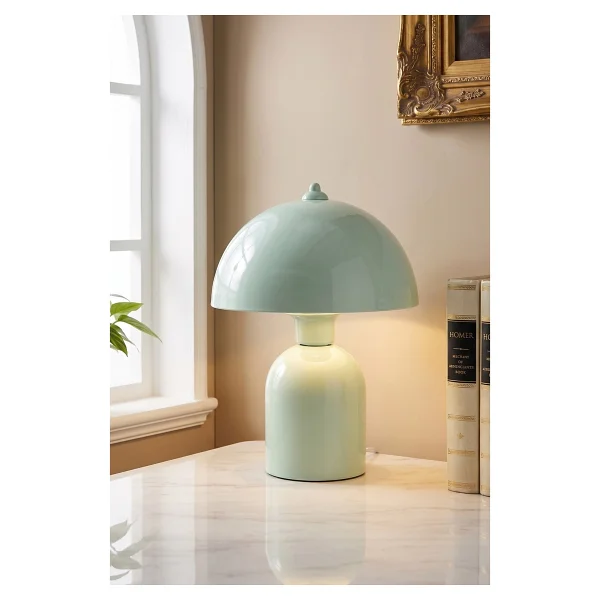Marrien Luna Abajur Mint Yeşili Metal Gövdeli - 25 cm - Oturma Odası & Yatak Odası & Salon Aydınlatma - Görsel 2