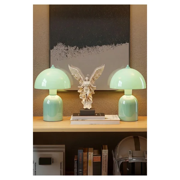 Marrien Luna Abajur Mint Yeşili Metal Gövdeli - 25 cm - Oturma Odası & Yatak Odası & Salon Aydınlatma - Görsel 3