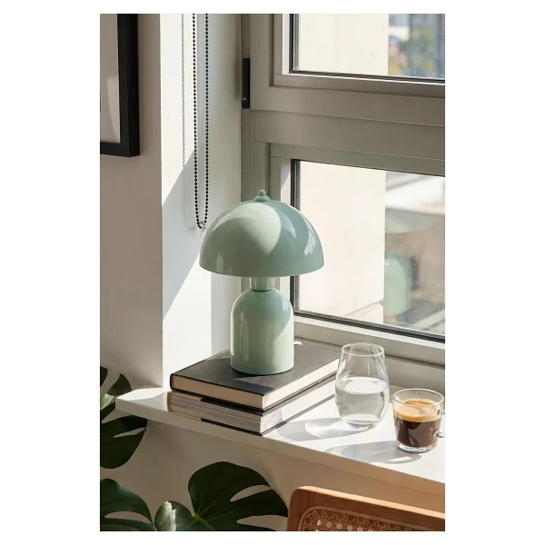 Marrien Luna Abajur Mint Yeşili Metal Gövdeli - 25 cm - Oturma Odası & Yatak Odası & Salon Aydınlatma - Görsel 4