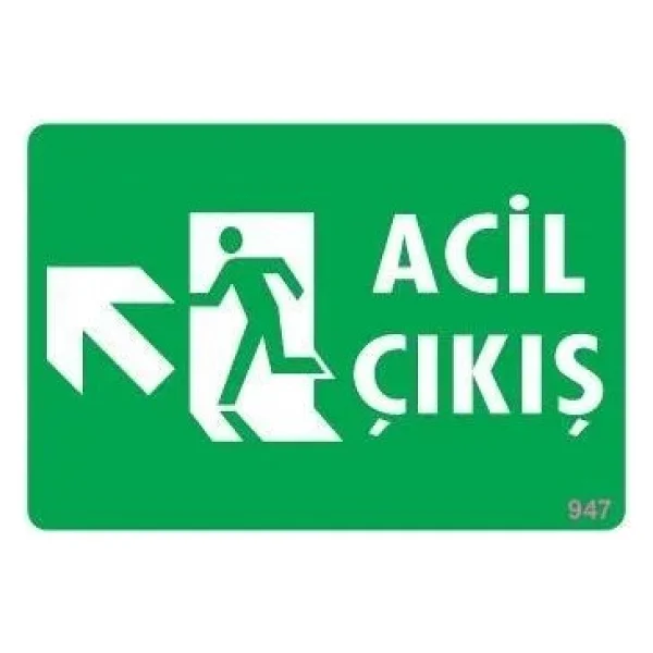 Acil Çıkış Uyarı Levhasi 25x35 KOD: 947 - Görsel 2