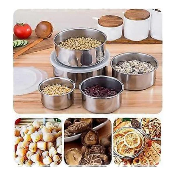 Paslanmaz Çelik Yemek Saklama Kabı Seti - Görsel 8