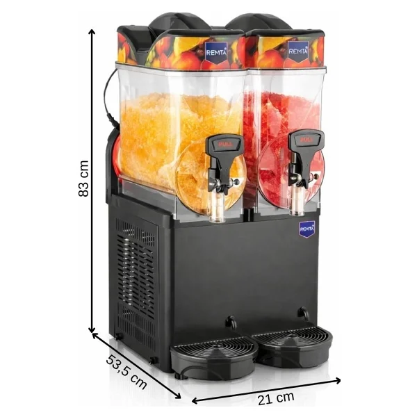 Remta İkili 12+12 Lt Slush Soğutucu Buzlaş Karlamaç Makinesi - Görsel 3