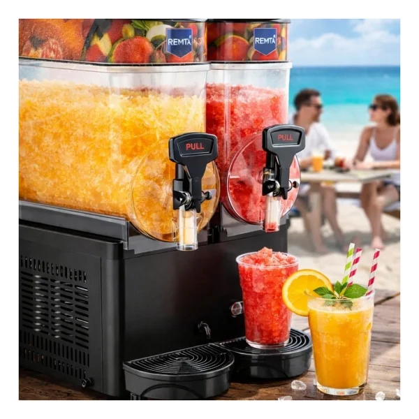 Remta İkili 12+12 Lt Slush Soğutucu Buzlaş Karlamaç Makinesi - Görsel 5